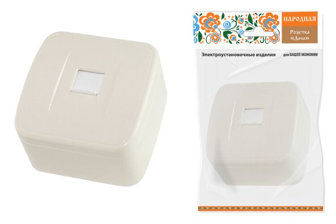Розетка компьютерная (RJ-45) открытой установки IP20, сл. кость "Дача" Народная | SQ1824-0024 TDM