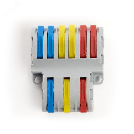 Клемма монтажная для фазных проводников, 3 контактные группы (1 ввод, 2 вывода на полюс) - LD222-427 FERON 39499