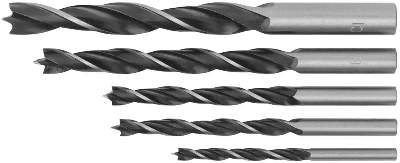 Сверла по дереву, набор 5 шт. (4-5-6-8-10 мм) - 36105 РОС