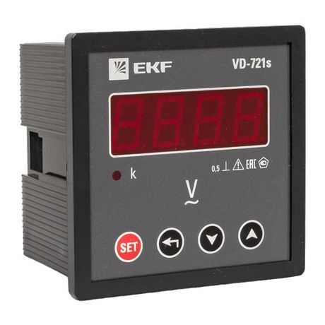 Вольтметр цифровой PROxima 0...9999 В, AC, кл. 0.5 EKF арт. VD-721s