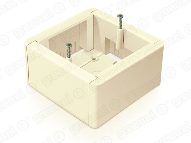 Коробка установочная универсальная для о/п 88х88х44 IP20, цвет-СЛОНОВАЯ КОСТЬ | GE40231-02 GREENEL