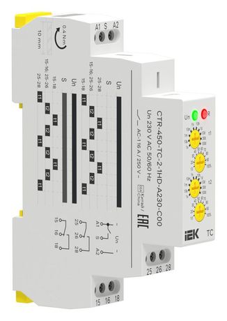 Реле циклическое TC 2 конт. 230В AC 16А IEK (ИЭК) арт. CTR-450-TC-2-1HD-A230-C00