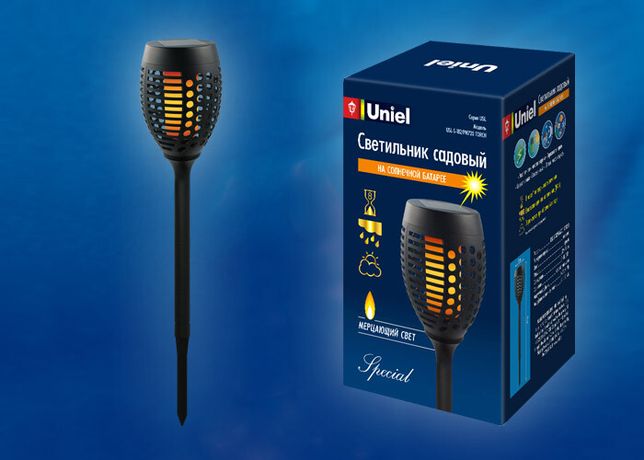 Светильник садовый USL-S-182/PM720 TORCH «эффект пламени» IP44 солнечная батарея Uniel UL-00003846