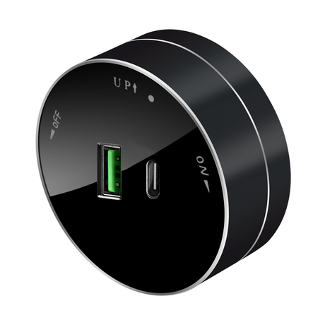 Розетка MultiTrack с 2-мя заряд. устройствами USB тип A+C 18Вт 5В/3А антрацит SE MTK13003B APC