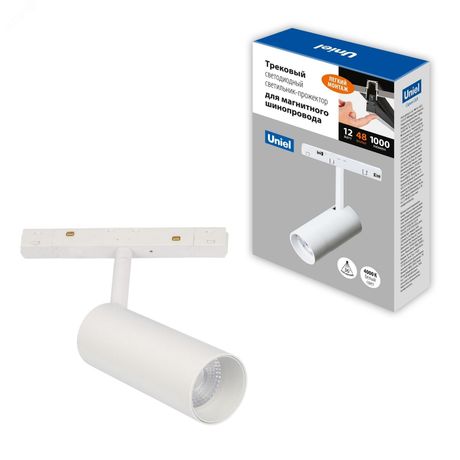 Белый свет (4000К) ТМ Uniel - UL-00008739 Светильник-прожектор ULB-M60-12W/4000K/35 WHITE светодиодный трековый Для магнитного шинопровода 2000 Лм