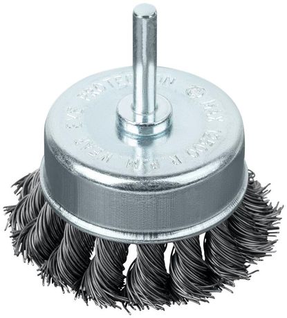 Кордщетка-чашка, со штифтом, витая стальная проволока 70 мм - 38595 РОС