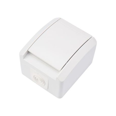 Розетка одноместная INDUSTRIAL IP54 с заземлением, о/у, белая | KR-78-0816 Kranz