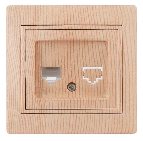 Розетка информационная RJ45, СУ, Plano, сосна, 1-303-11 - Б0030089 ЭРА