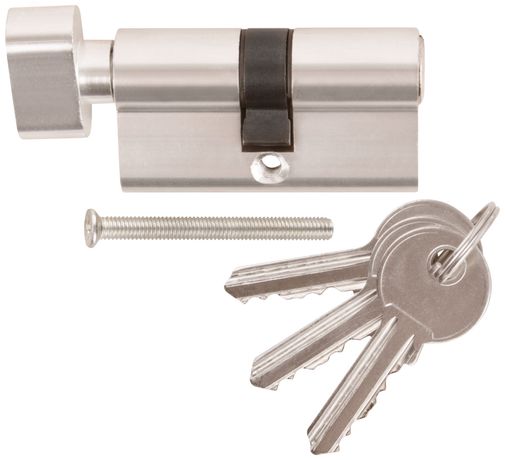 Цилиндровый механизм ''Фабрика замков'' 60 мм, ключ-завертка, хром - 67213 РОС