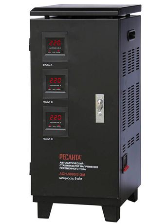 Стабилизатор напряжения АСН-9000/3 3ф 9кВт IP20 электромех. Ресанта 63/4/4 Huter