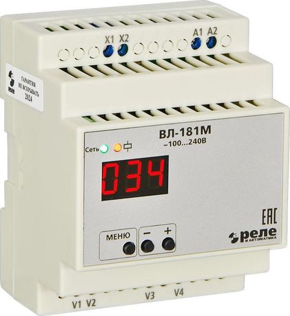 Реле времени ВЛ-181М УХЛ4 100-240В 50Гц 100-990мс циклическое счет импульсов и останов по окончании цикла 25А Автоматика A8223-02839169