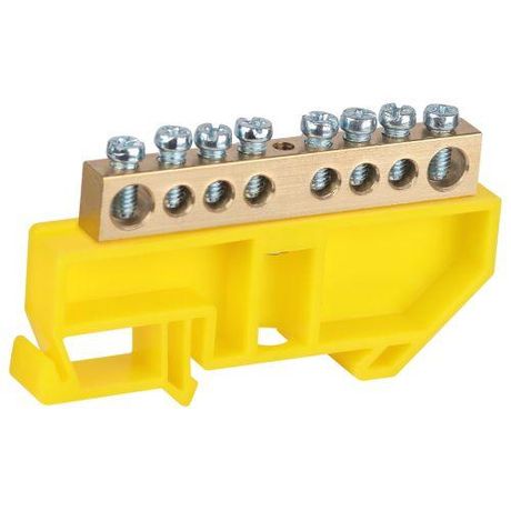 Шина NO-224-94 PE земля на DIN-изоляторе ШНИ-8х12-8-Д-желтый | Б0062974 ЭРА