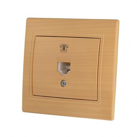 Розетка телефонная 1-м Mira RJ11 ясень LEZARD 701-4747-137