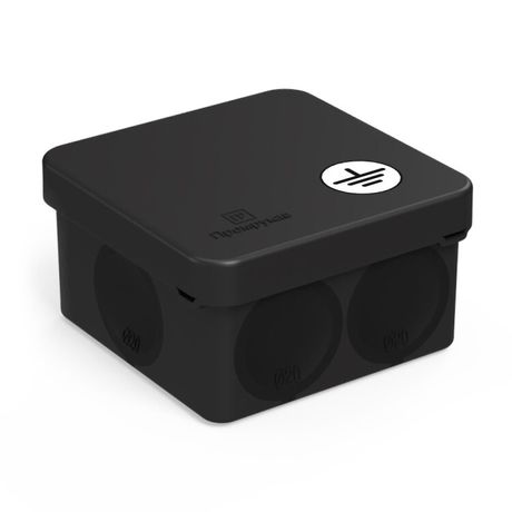 Коробка уравнивания потенциалов (КУП) 60-0200-9005-У для прямого монтажа двухкомпонентная безгалогенная (HF) черная 70х70х40 (150шт/кор) Промрукав Строитель