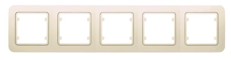 Рамка 5 постов бежевая с вставкой - 18012705 Lillium Makel