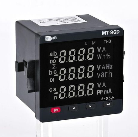Мультиметр цифровой 72х72мм трехфазный, вход 100В 5А, RS485, LED-дисплей МТ-72D | 51406DEK DEKraft APC