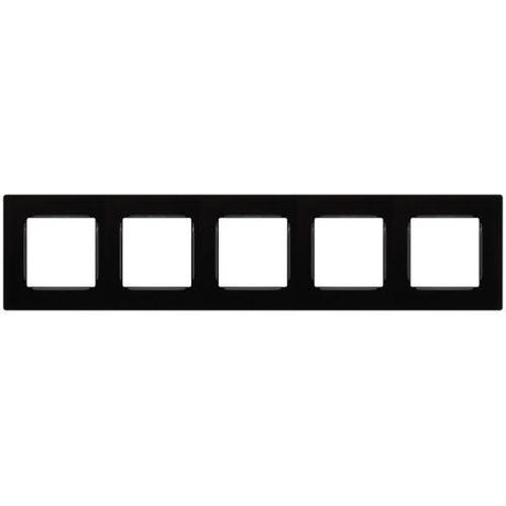 Рамка для розеток и выключателей Серия 12 12-5205-06 на 5 постов, Классик, чёрный | Б0067756 ЭРА