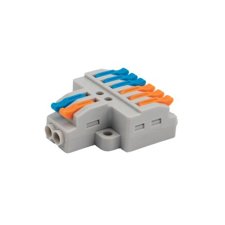 Клемма строительно-монтажная СМК проходная разветвительная 2х3 2п с монтажной площадкой 1 ввод 3 вывода на полюс (уп.5шт) Rexant 07-5234-05 MEET