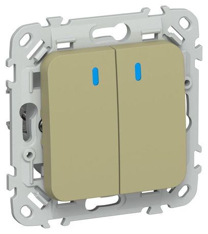 Выключатель 2-кл. СП FLITE ВС12-1-1-ФлО 10А с индикацией механизм олив. IEK FI-V20-1-10-1-K26 IEK арт. FI-V20-1-10-1-K26