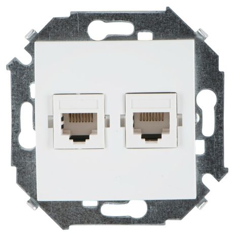 Розетка компьютерная 2-м СП Simon 15 RJ45 кат.5E Systimax механизм бел. 1591593-030