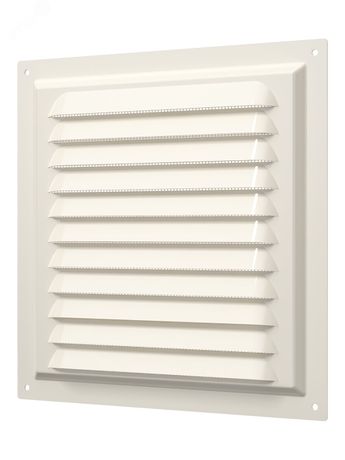 Решетка вентиляционная вытяжная стальная с покрытием полимерной эмалью и сеткой 200х200, цвет Слоновая кость - 2020МЭ Ivory ЭРА 18961