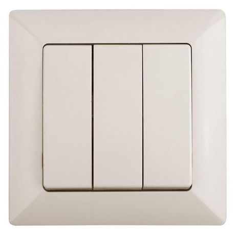 Выключатель тройной, 10А-250В, СУ, Solo, сл.кость,4-106-02 - Б0043299 ЭРА