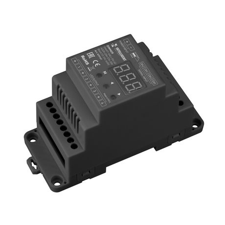 Пластик 5 лет) | 039147 Arlight INTELLIGENT Диммер SMART-DALI-104-62-ADDR-DIM-DT6-DIN Black (12-24V 4x5A) (IARL IP20