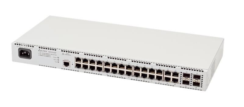 Коммутатор Ethernet 24 порта 10/100/1000BASE-T (PoE/PoE+) 4 Combo-порта 10/100/1000BASE-T/100BASE-FX/1000BASE-X L2 220В AC ELTEX MES2428P
