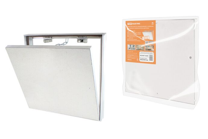 Люк под плитку, алюминиевый, съемный, нажимной, ограничитель-цепочка, 400х400, | SQ1807-0608 TDM