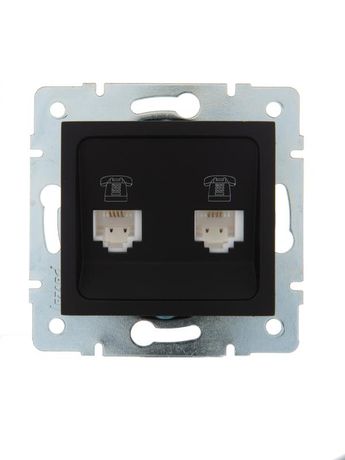 Розетка телефонная 2-м СП Karina RJ11 механизм черн. бархат LEZARD 707-4288-138