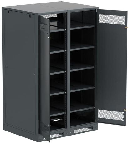 Шкаф LINEA B (пустой) 2000х1200х950мм двустворчатая металлическая дверь черный - LB05-20H29-2M IEK