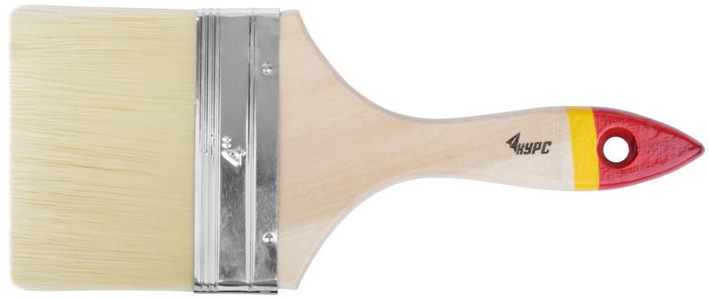 Кисть флейцевая "Модерн" 4дюйм (100мм) искусственная щетина деревянная ручка КУРС 00868