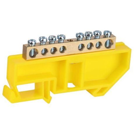 Шина NO-224-89 PE земля на DIN-изоляторе ШНИ-6х9-8-Д-желтый | Б0062959 ЭРА