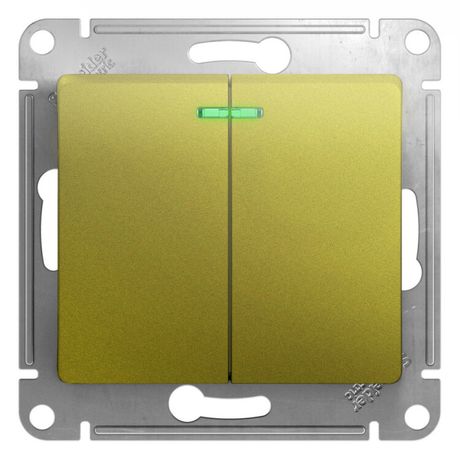 Выключатель 2-кл. СП Glossa 10А IP20 (сх. 5а) 10AX с подсветкой механизм фисташк. SE GSL001053 APC