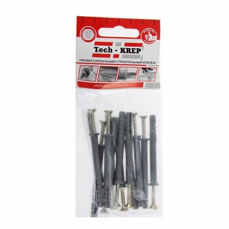 Дюбель-гвоздь 6х60 пот. манжета (полипропилен) (14 шт) - пакет ( 0,071 кг) | 102944 Tech-KREP
