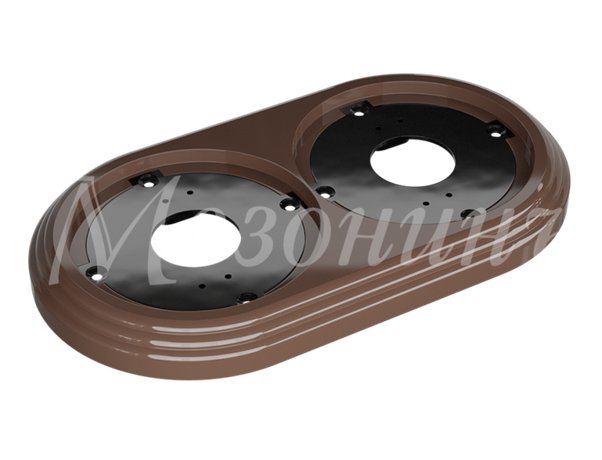 Рамка двухместная пластиковая, 163x92x14 мм, цвет - какао, серия УСАДЬБА, ТМ МЕЗОНИНЪ | GE30702-70 Greenel