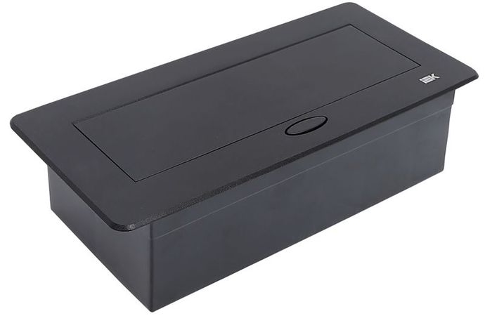 Блок розеточный с выдвижной крышкой 6 мод (45*22,5мм) черный | PM-BR51-06-O-K02IEK PRIMER