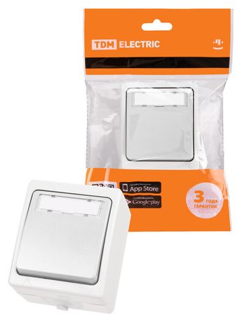 Кнопка звонковая с полем для надписи IP54 6A белая "Вуокса" | SQ1803-1006 TDM