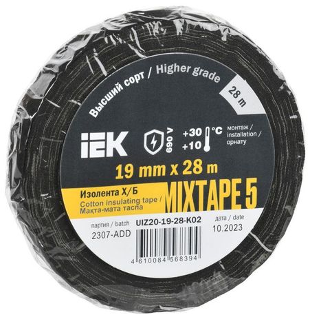 Изолента Х/Б MIXTAPE 5 19мм 28м | UIZ20-19-28-K02 IEK