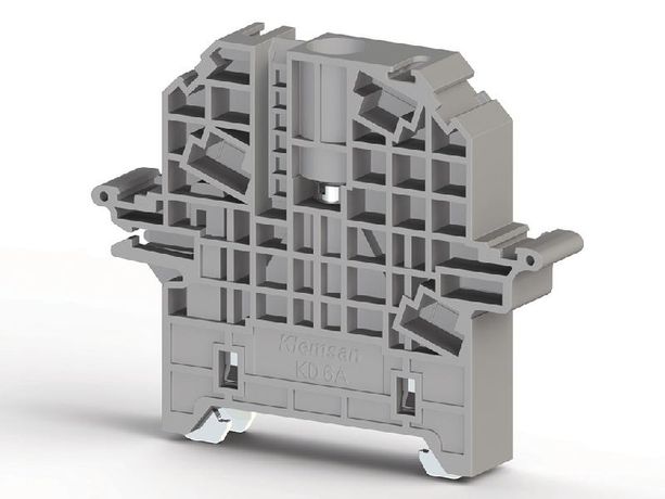 Упор на DIN-рейку MR35 высокий с возм.устан. крышки и опломбировки сер. KD 6А Klemsan 495109