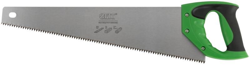 Ножовка по дереву, крупный каленый зуб 5 TPI, 2D заточка, пластиковая прорезиненная ручка 450 мм - 40422 РОС