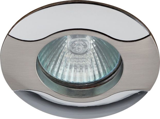 Светильник встраиваемый литой волна KL18 SN/CH MR16,12V/220V, 50W сатин никель/хром (100/2000) ЭРА - C0043698