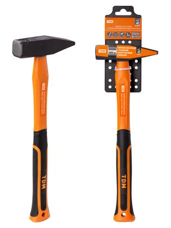 Молоток слесарный, 500 гр, кованый, с усилен. прорезиненной фиберглассовой рукояткой "Алмаз" | SQ1036-0113 TDM