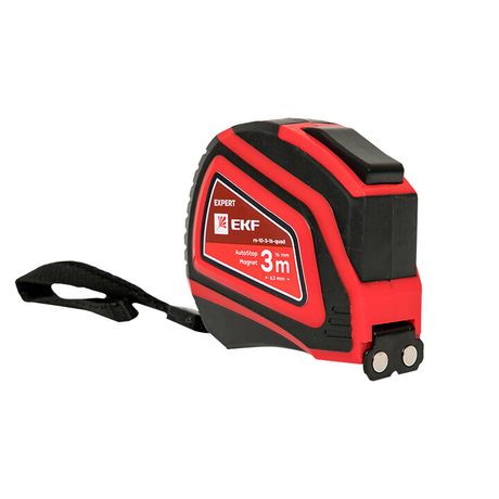 Рулетка измерительная РС-10 (3 м х 16 мм) Autostop Магнит EKF Expert | rs-10-3-16-quad