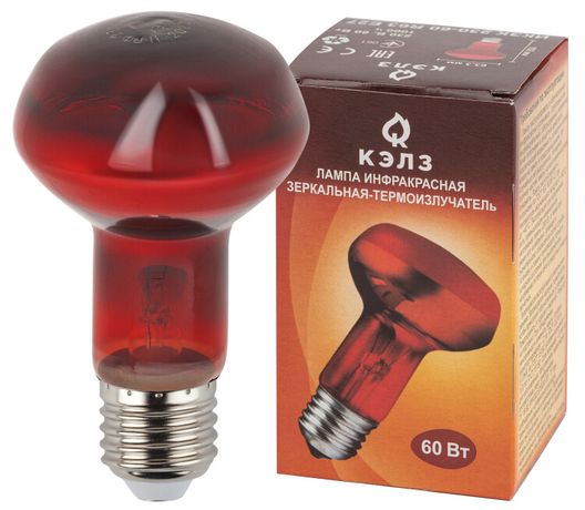 Инфракрасная лампа ИКЗК 230-60 R63 Е27 для обогрева животных 60 Вт | Б0057281 ЭРА