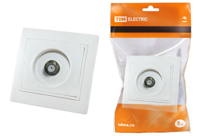 Розетка телевизионная типа F (SAT) белая "Таймыр" | SQ1814-0032 TDM