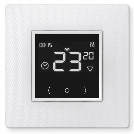 Терморегулятор программируемый EcoSmart 25 3.5кВт 16А сенсор. дисплей датчик пола/датчик воздуха в компл. переходник для рамок Unica/Valena/Basic 55 бел. Теплолюкс 100035924300 ССТ