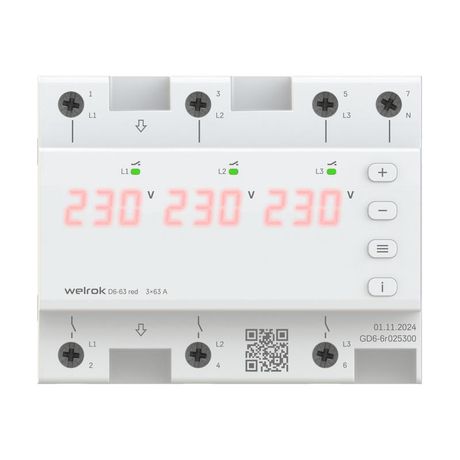 Реле напряжения D6-63 red Welrok 4660251140410