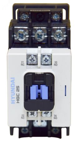Магнитный контактор HGC25 11NS D024 25А 11 кВт при АС3 (380-440В) кат. 24В DC 1НО+1НЗ | 13.01.01.000562 HYUNDAI