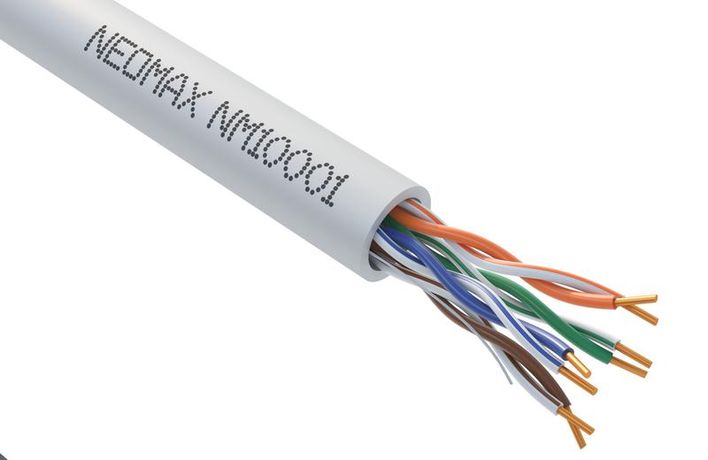 Кабель витая пара U/UTP кат.5E 4х2х24AWG (0.489мм) solid CU PVC сер. (NM10001) (уп.305м) NEOMAX 101748